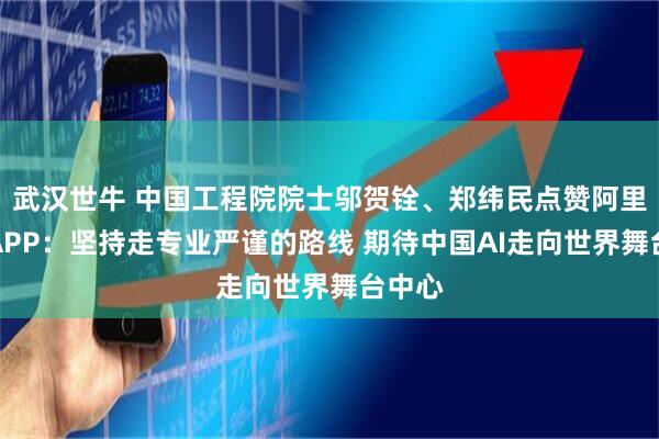 武汉世牛 中国工程院院士邬贺铨、郑纬民点赞阿里千问APP：坚持走专业严谨的路线 期待中国AI走向世界舞台中心