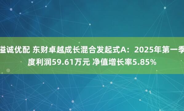 溢诚优配 东财卓越成长混合发起式A:2025年第一季度利润59.61万元 净值增长率5.85%